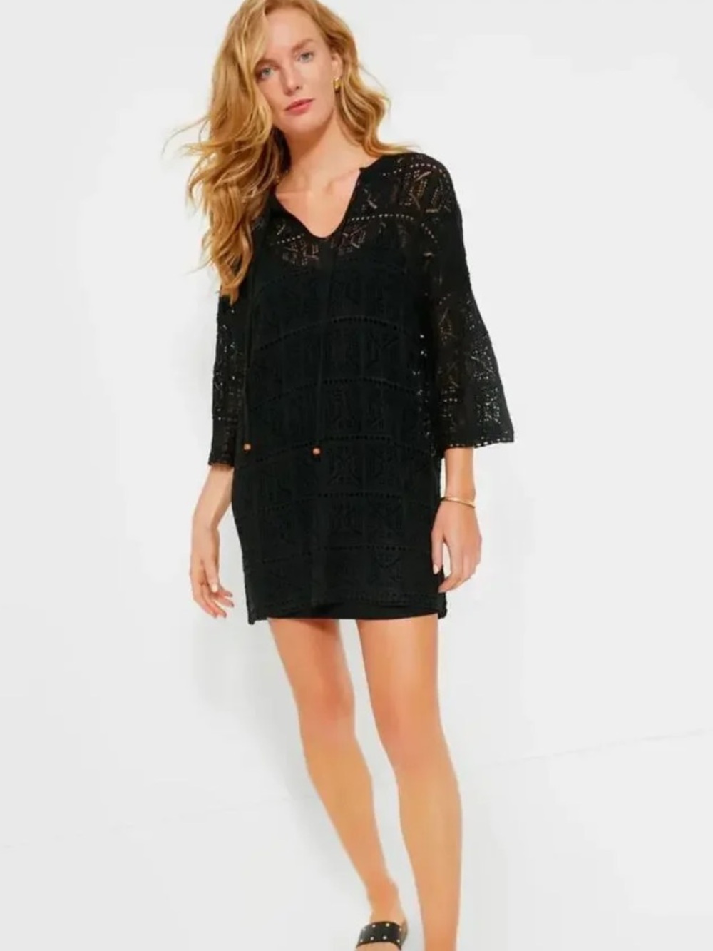Tuckernuck Black Crochet Pullover Cover-Up